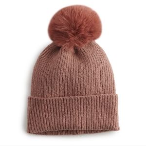 LC Lauren Conrad Pom Ribbed Knit Beanie